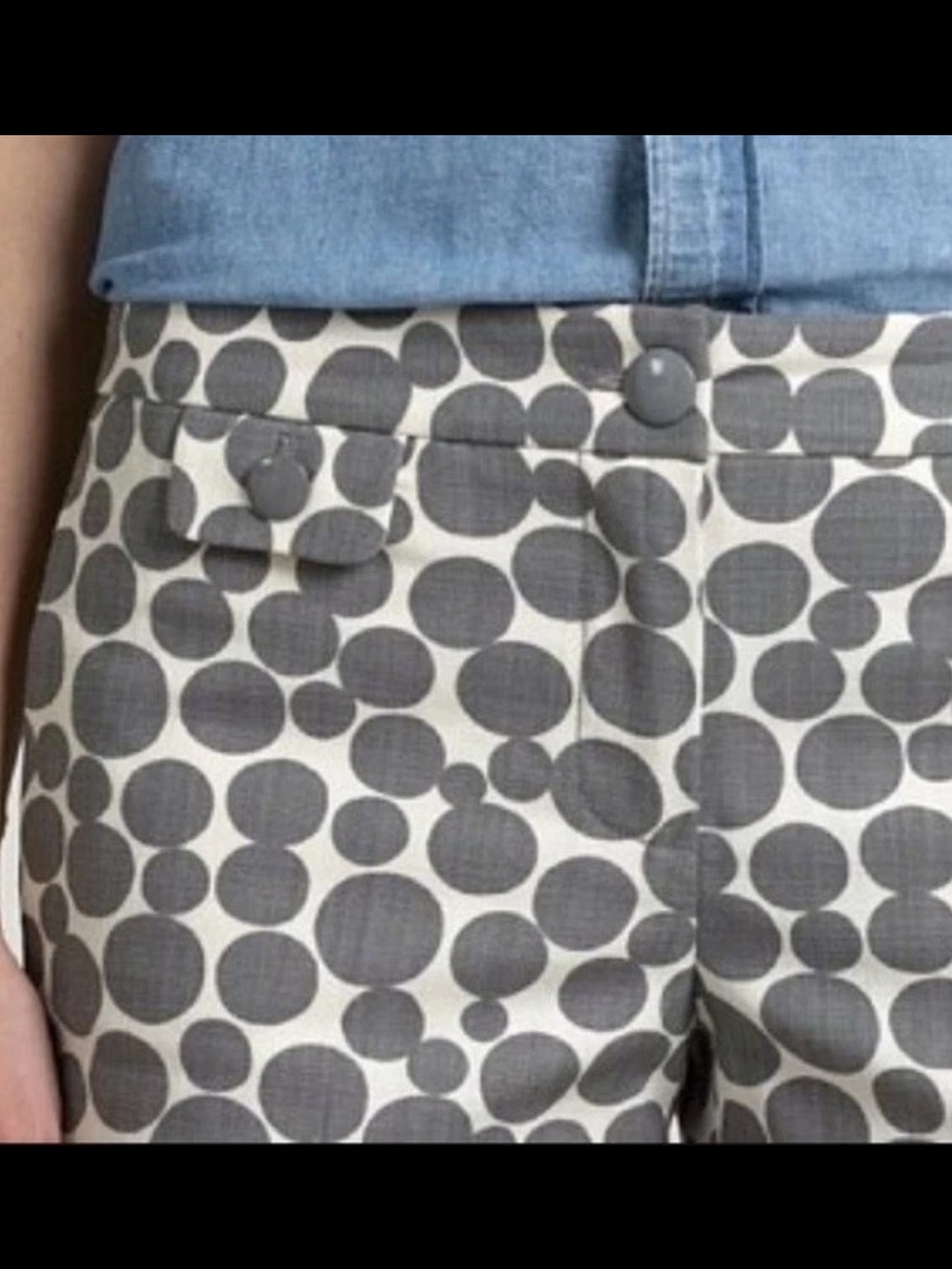 J.Crew Deco Dots Jubilee Ivory And Gray 100% Cotton Women's Summer Shorts Size 6
